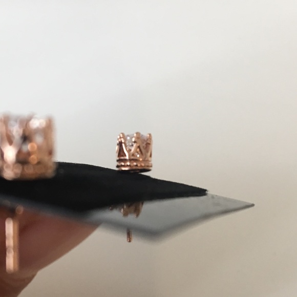 Jewelry - Crown earrings 14K rose gold plated CZ stud